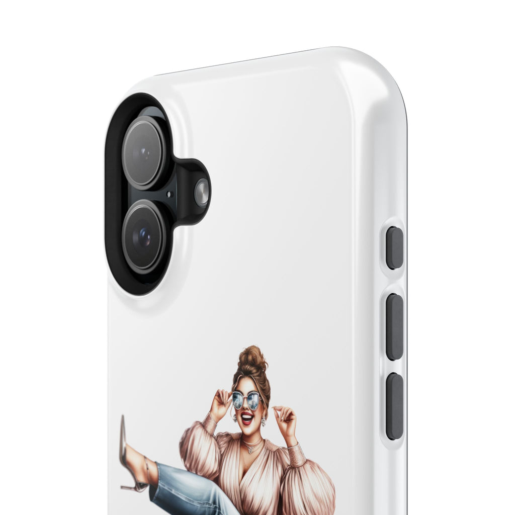 Magnetic Impact-Resistant Case — Luxury Shopper Goddess on Clouds Phone Cover