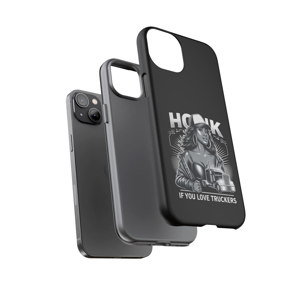 Phone Case — 'Honk' Trucker Girl Retro Semi Truck Protective Case