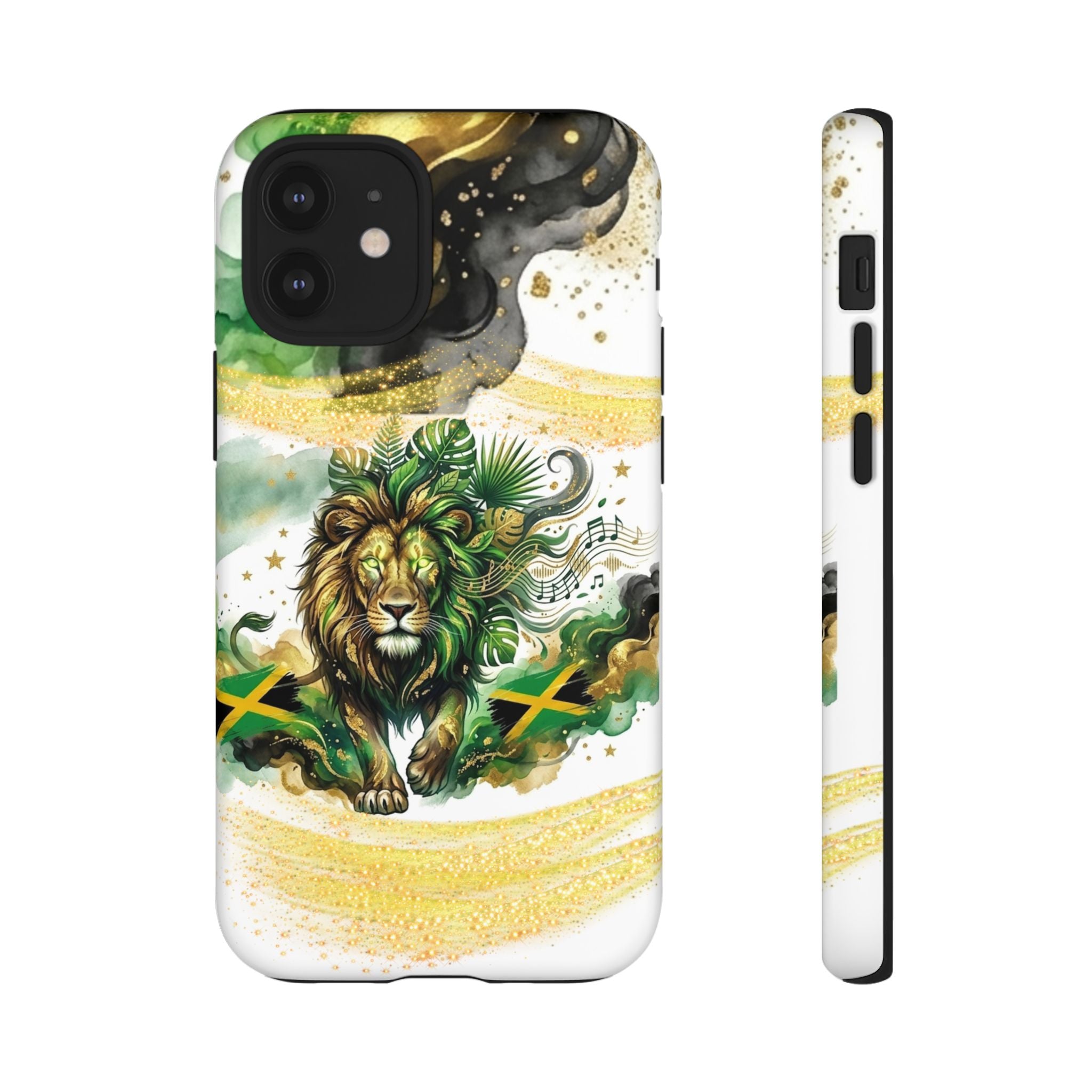 Reggae Lion Phone Case — Jamaican Flag Rasta Art Tough Phone Cover