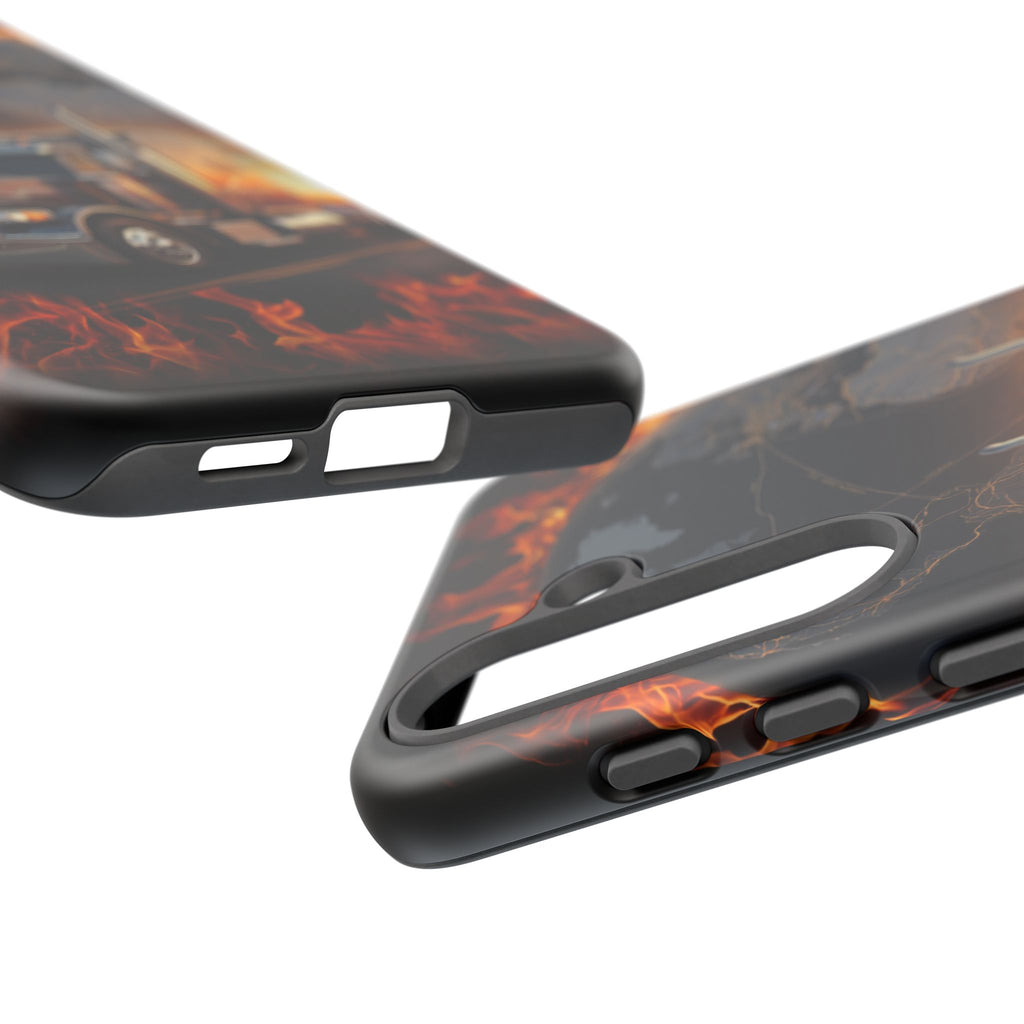 Truck Flames Phone Case — Bold Semi-Truck Globe Design