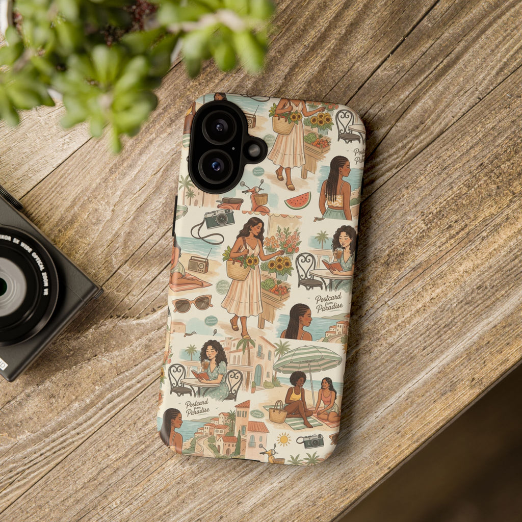 Tropical Vacation Phone Case — Vintage Beach Women Pattern