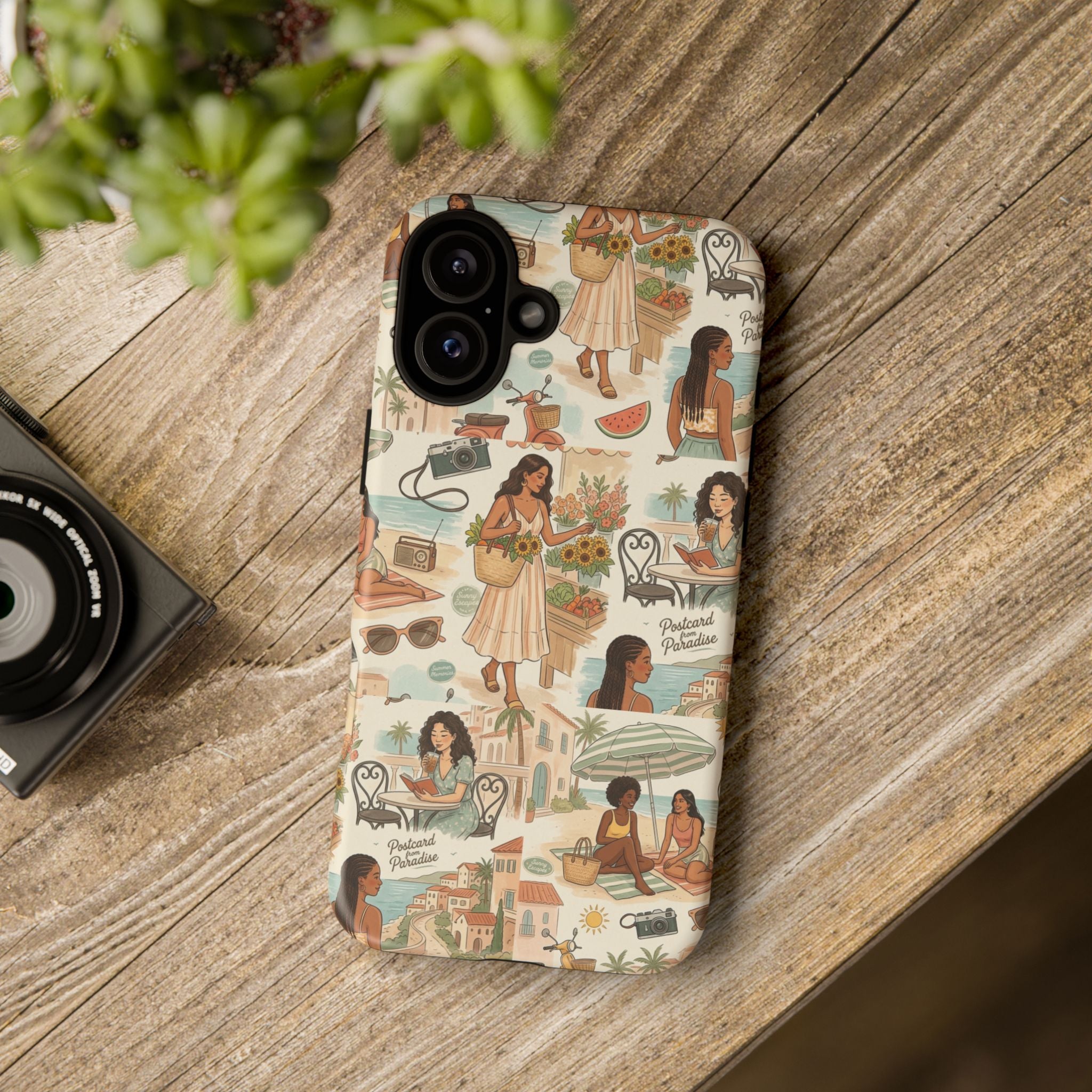 Tropical Vacation Phone Case — Vintage Beach Women Pattern