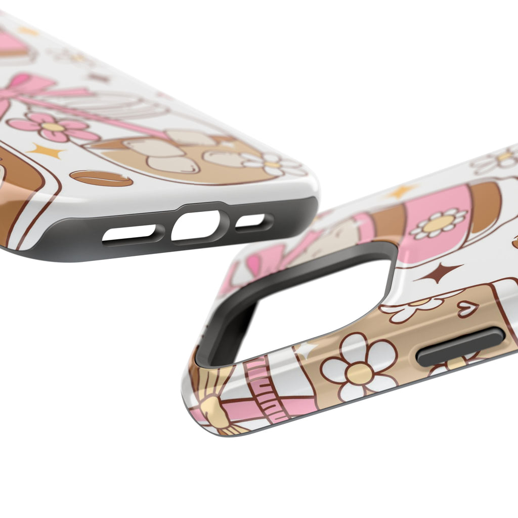 Cute Pink Coffee & Latte Pattern Impact Phone Case