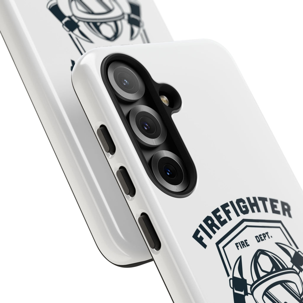 Firefighter Tough Phone Case — Fire Dept Helmet & Axes Protective Cover