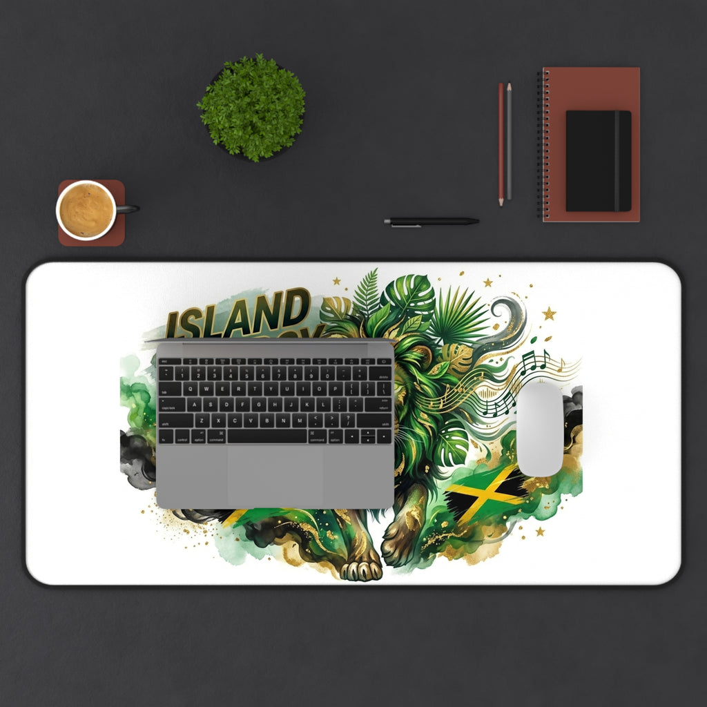 Island Energy Desk Mat — Jamaican Lion Gaming/Office Mouse Pad