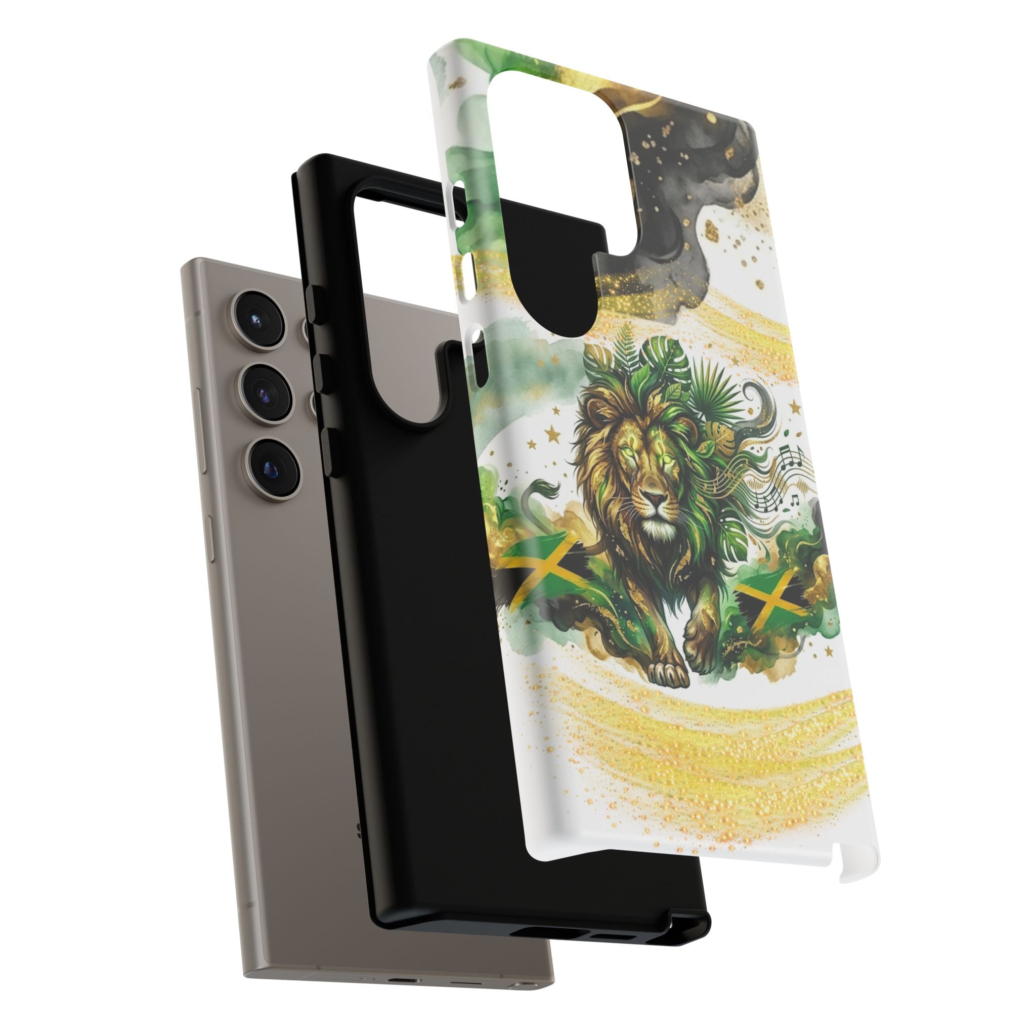 Reggae Lion Phone Case — Jamaican Flag Rasta Art Tough Phone Cover