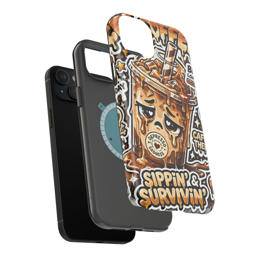 Iced Coffee Phone Case — “Sippin' & Survivin'” Magnetic Impact-Resistant Case