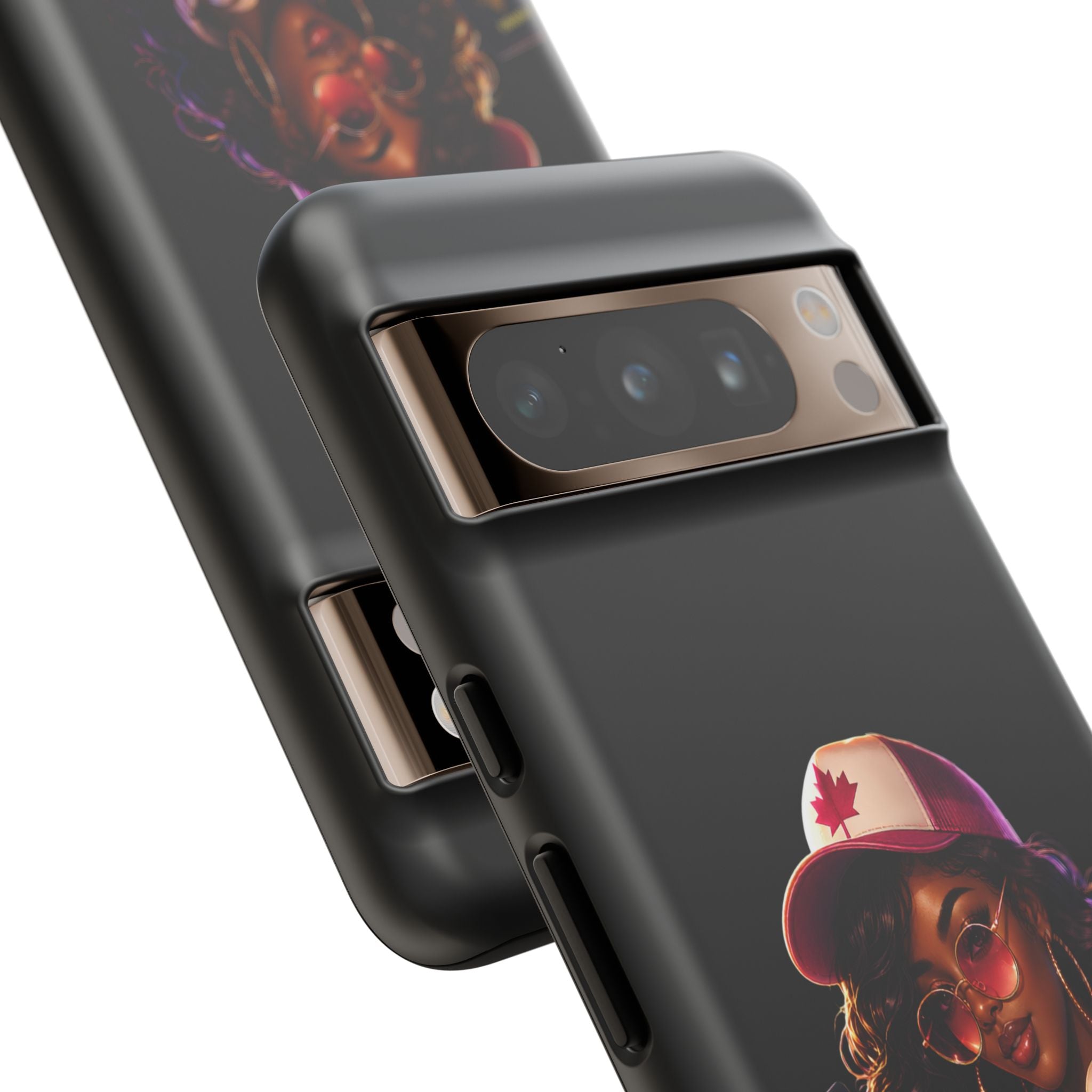 Phone Case — Stylish Urban Woman Design with Maple Cap