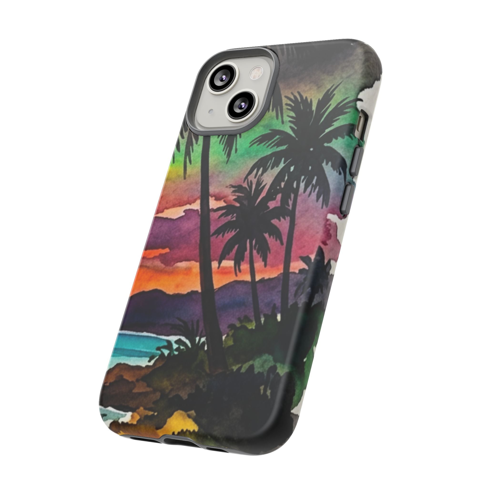 Tropical Sunset Phone Case – Palm Tree Beach Protective Cover