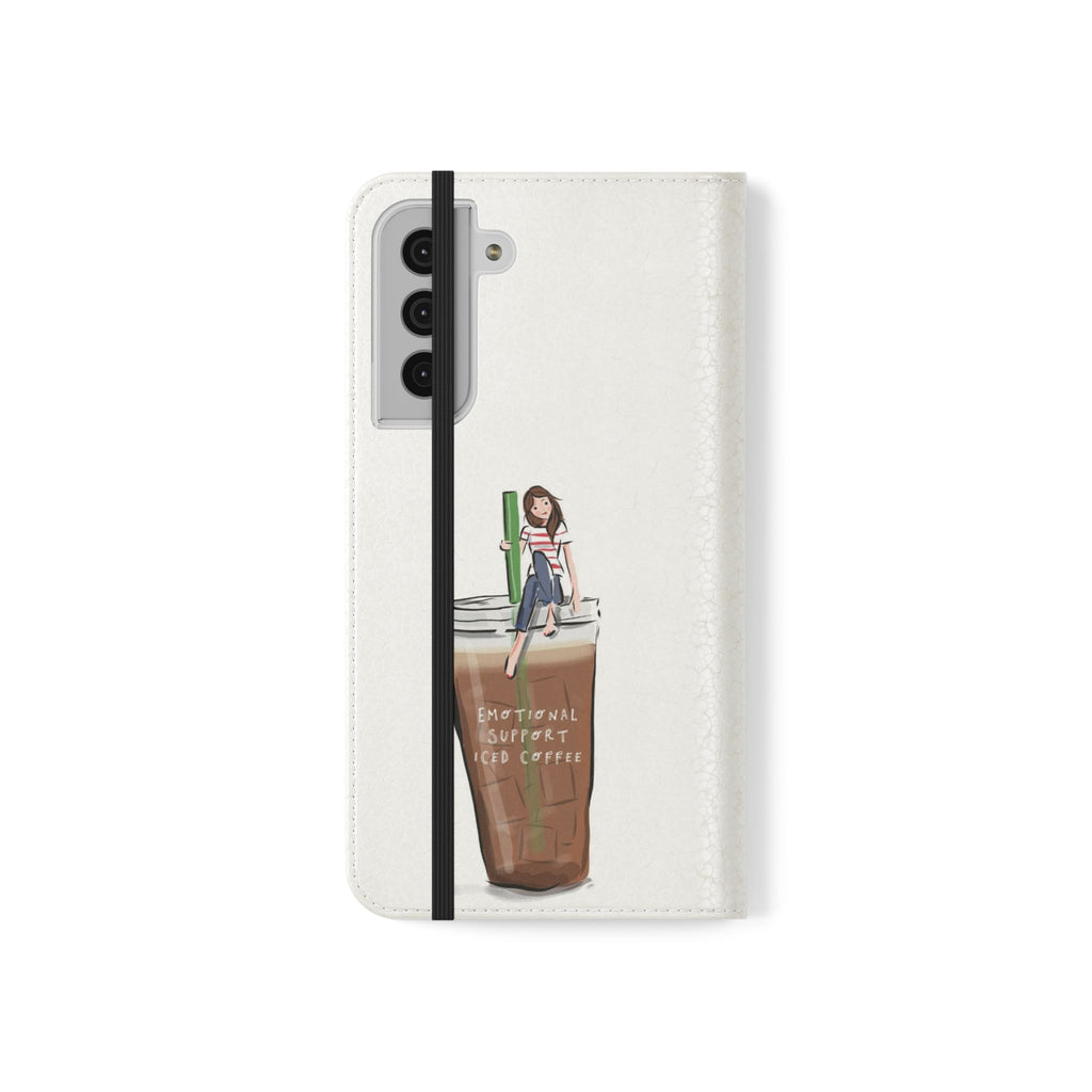 Flip Case — "Emotional Support Iced Coffee" Phone Wallet Case