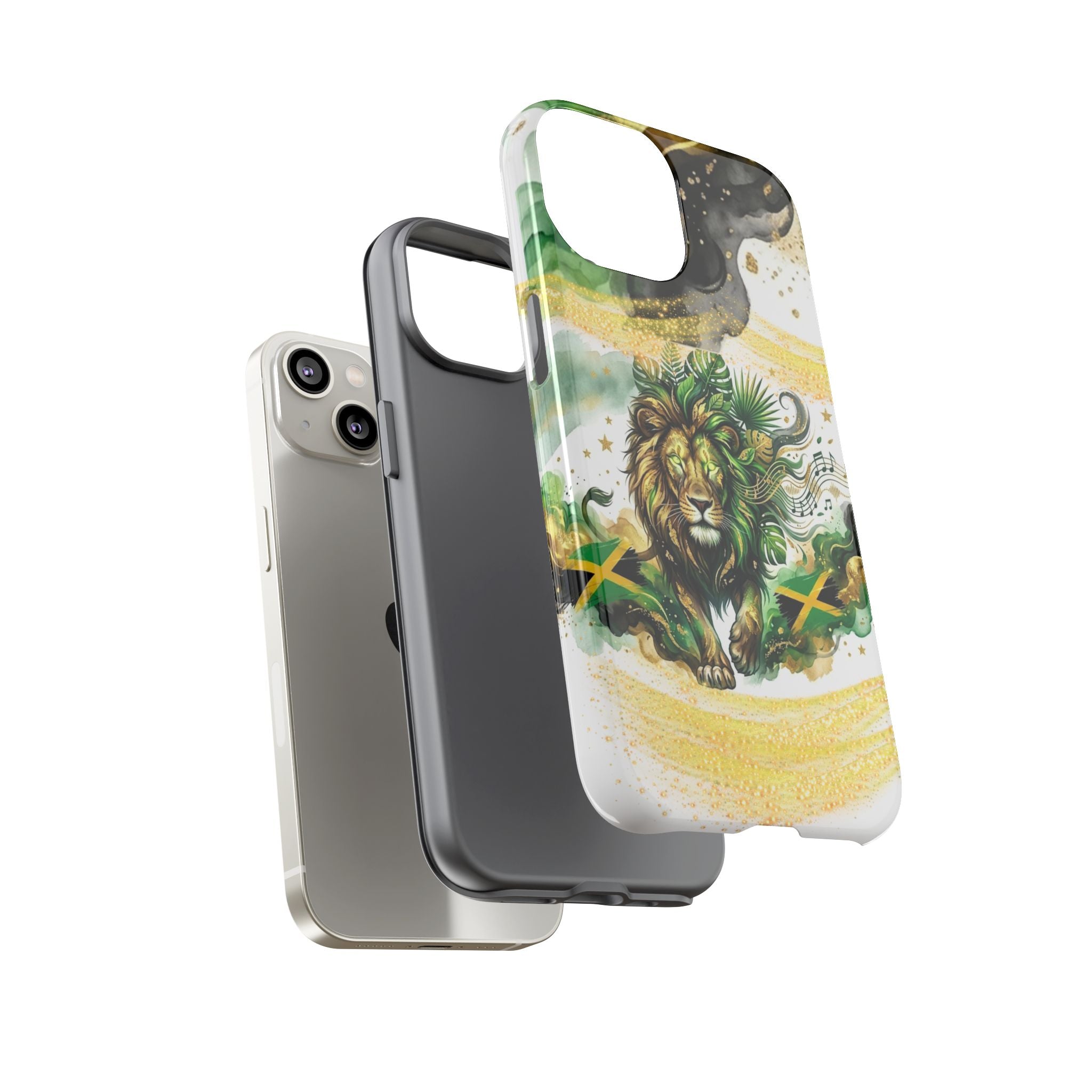 Reggae Lion Phone Case — Jamaican Flag Rasta Art Tough Phone Cover