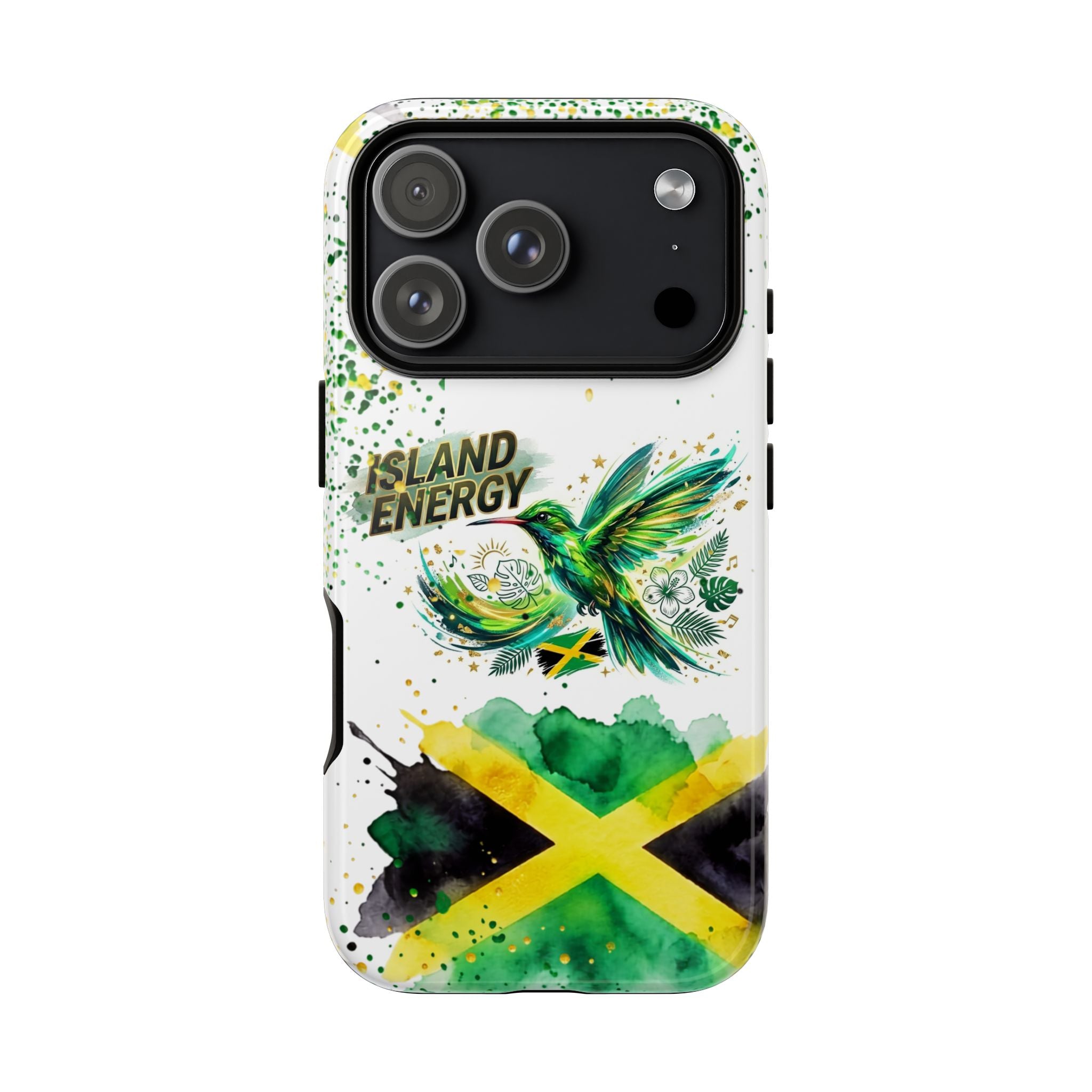 Island Energy Tough Phone Case — Colorful Hummingbird & Tropical Sunset Protective Cover