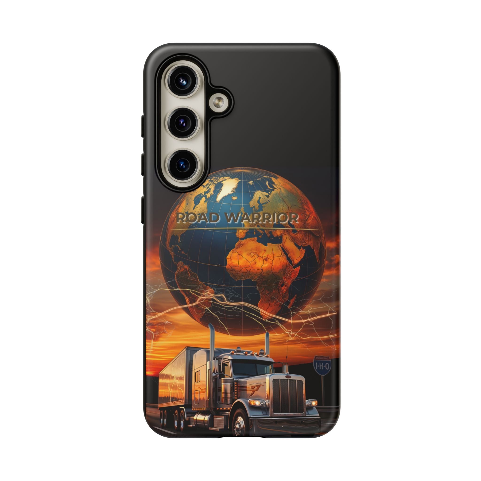 Truck Driver Phone Case — 'Global Road Warrior' Semi Truck Globe Tough Phone Cover