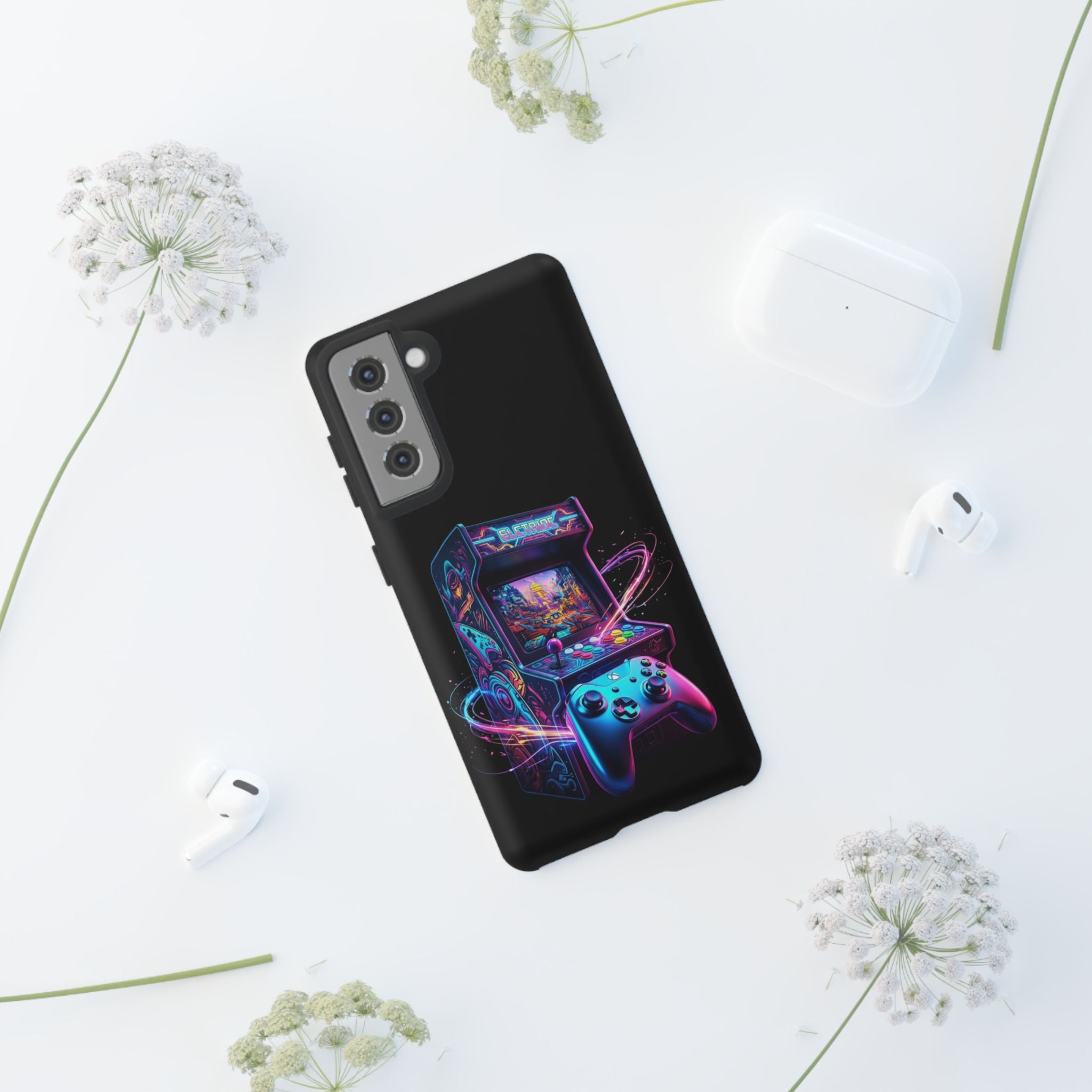 Retro Arcade Phone Case — Neon Gaming Controller Design