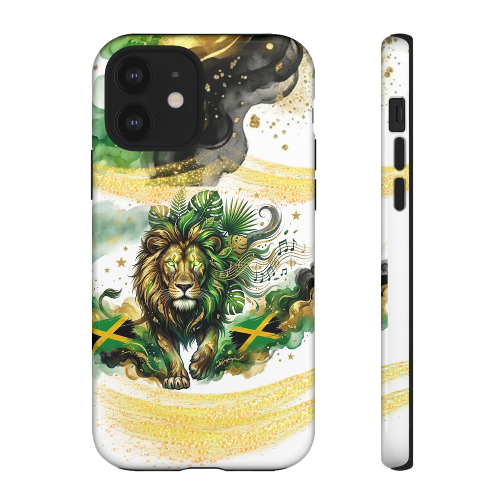 Reggae Lion Phone Case — Jamaican Flag Rasta Art Tough Phone Cover