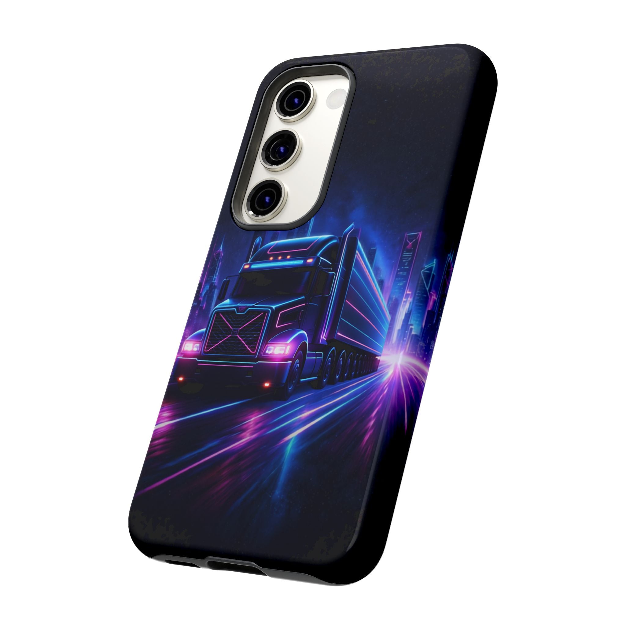 Neon Retro Rig Phone Case — Trucker Semi Truck Nightscape Protective Case