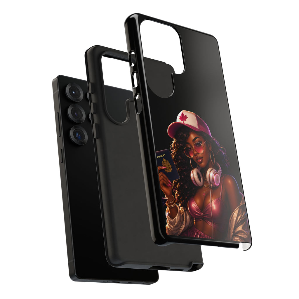 Phone Case — Stylish Urban Woman Design with Maple Cap