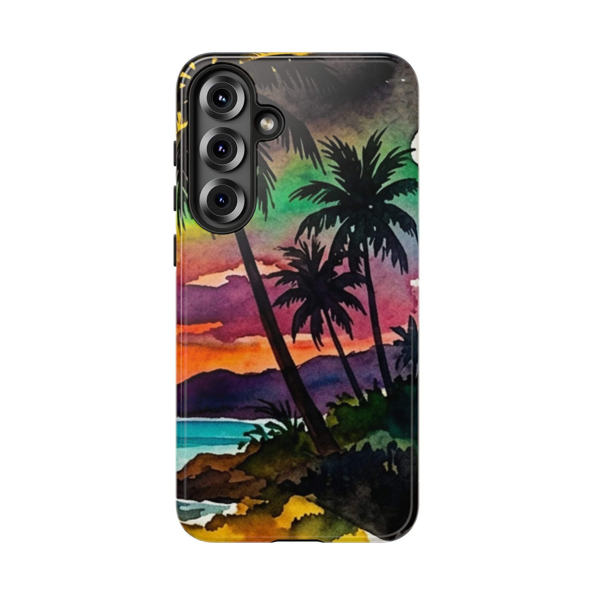 Tropical Sunset Phone Case – Palm Tree Beach Protective Cover