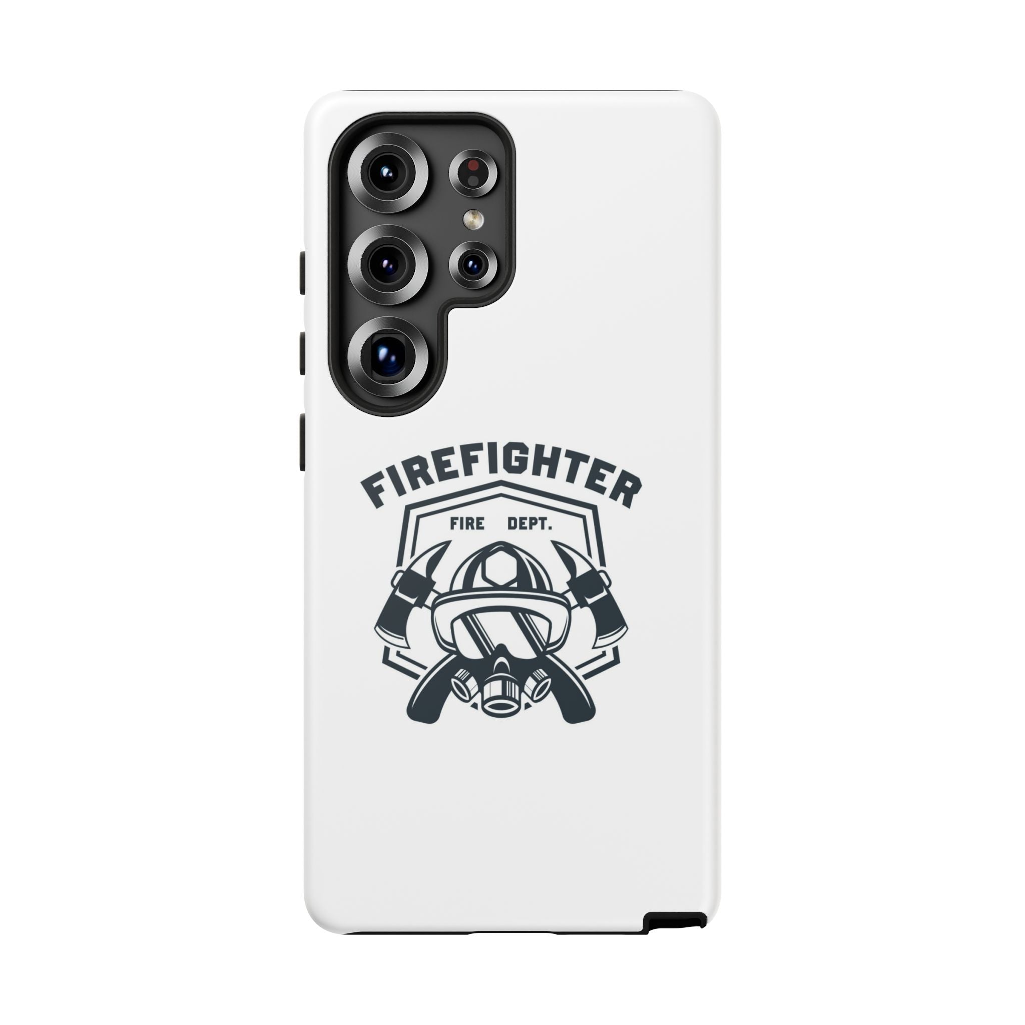 Firefighter Tough Phone Case — Fire Dept Helmet & Axes Protective Cover