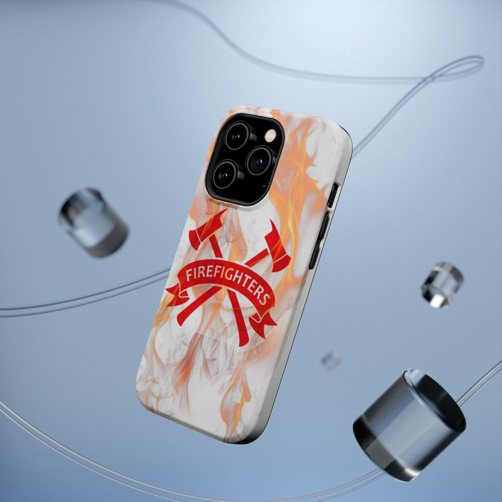 Firefighters Magnetic Impact-Resistant Phone Case — Flame Design with Maltese Cross