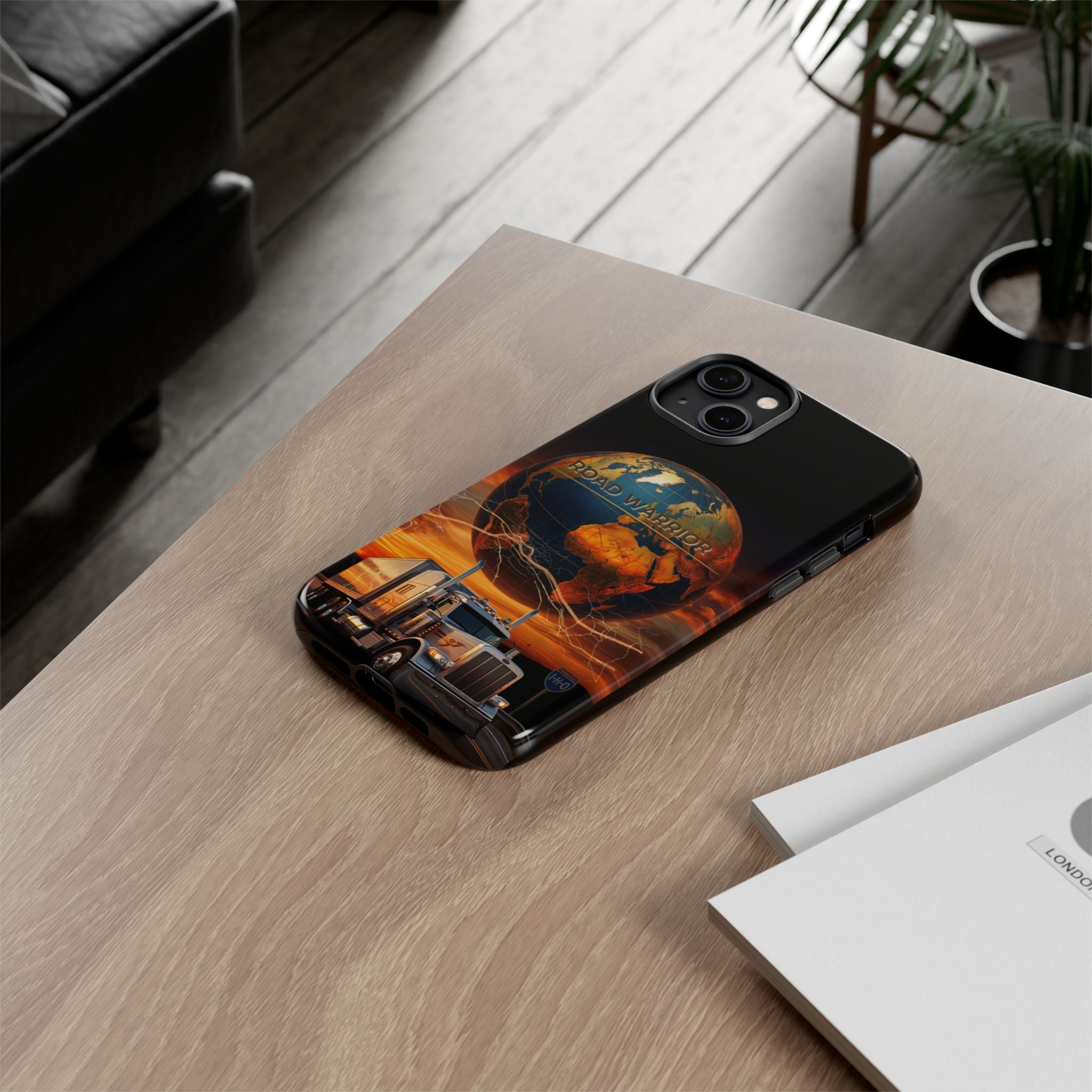 Truck Driver Phone Case — 'Global Road Warrior' Semi Truck Globe Tough Phone Cover