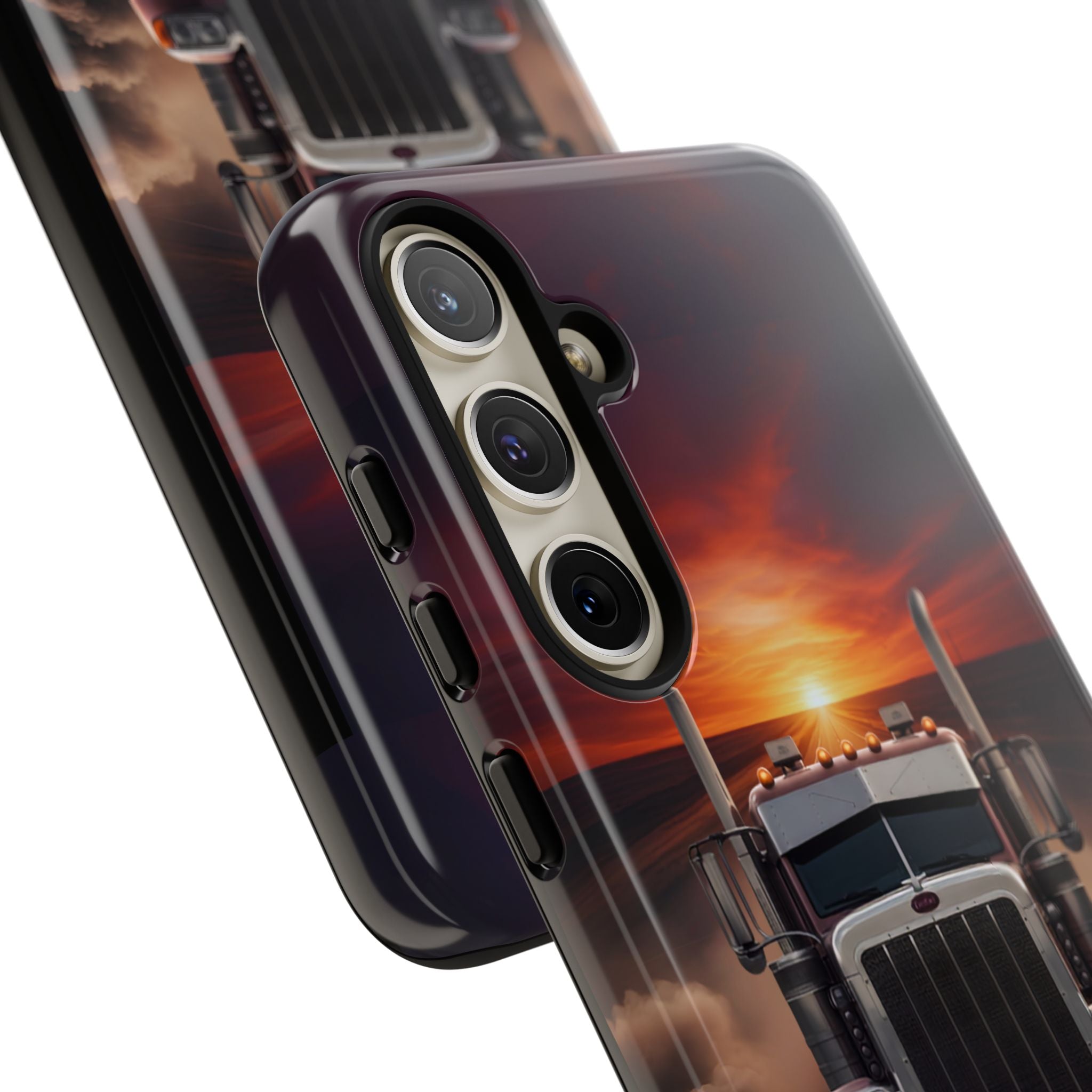 Truck Phone Case — "No Roads. No Limits." Sunset Semi Truck Protective Case
