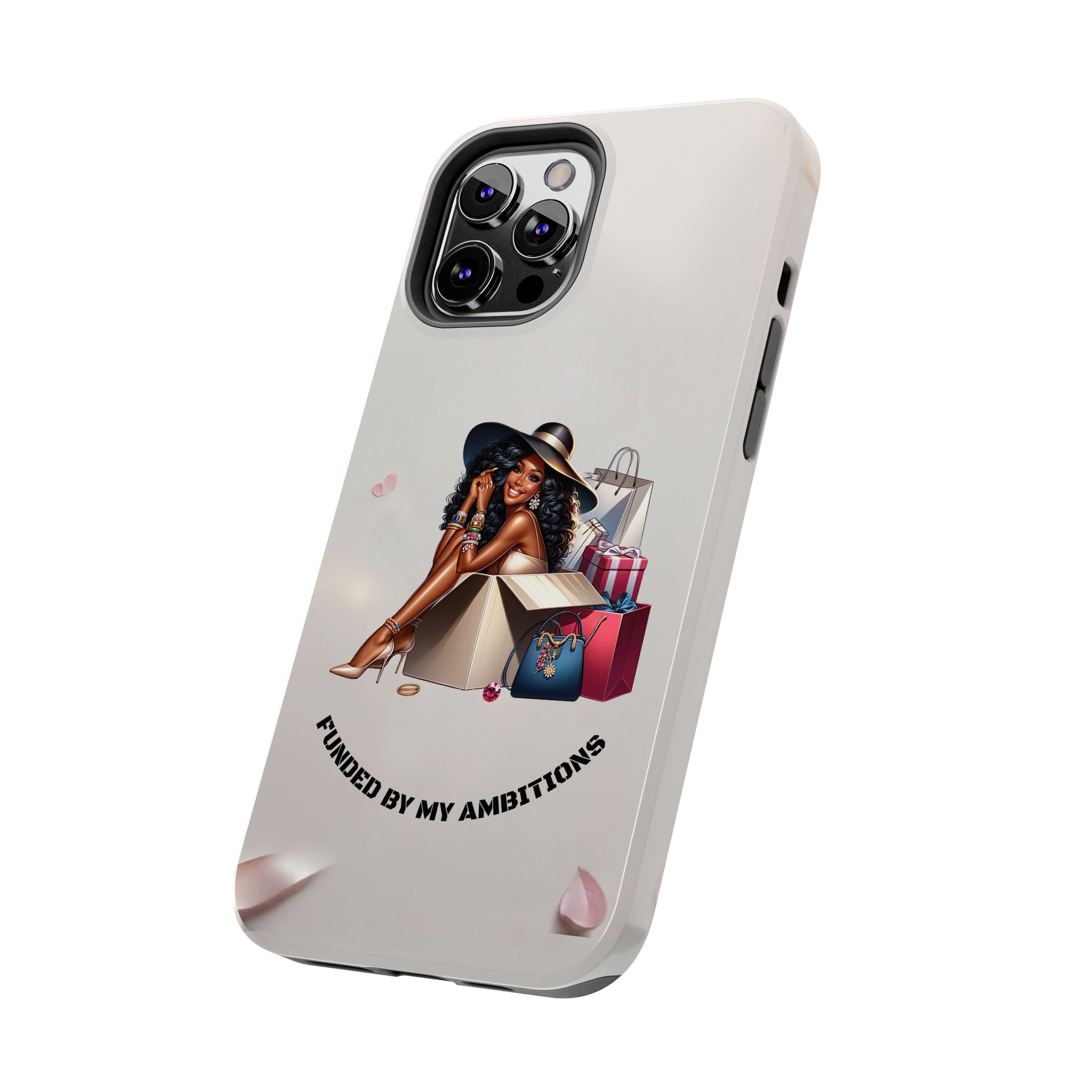 Chic Shopper Tough Phone Case — Stylish Black Woman with Shopping Bags