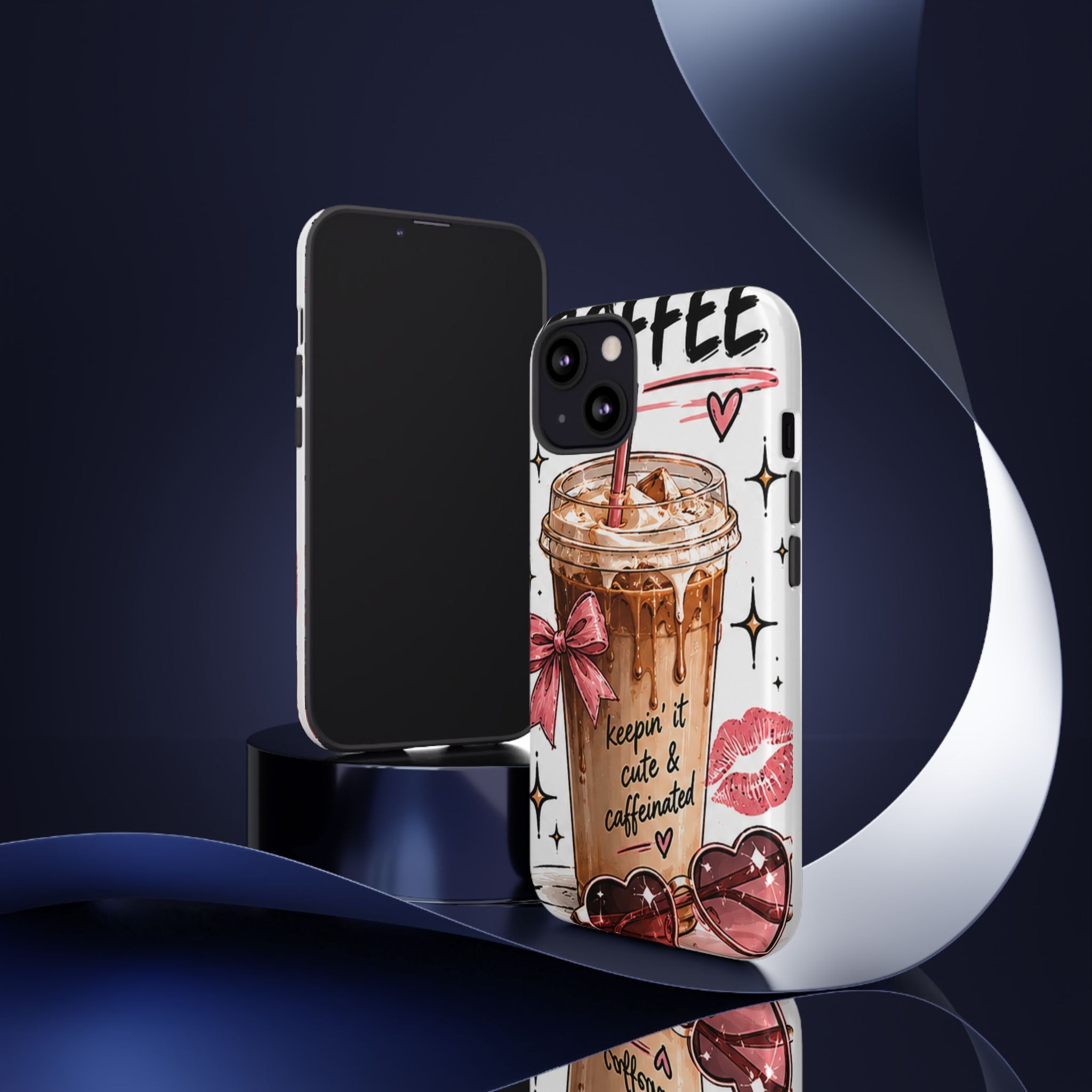 Phone Case — "Keepin' It Cute & Caffeinated" Iced Coffee Design