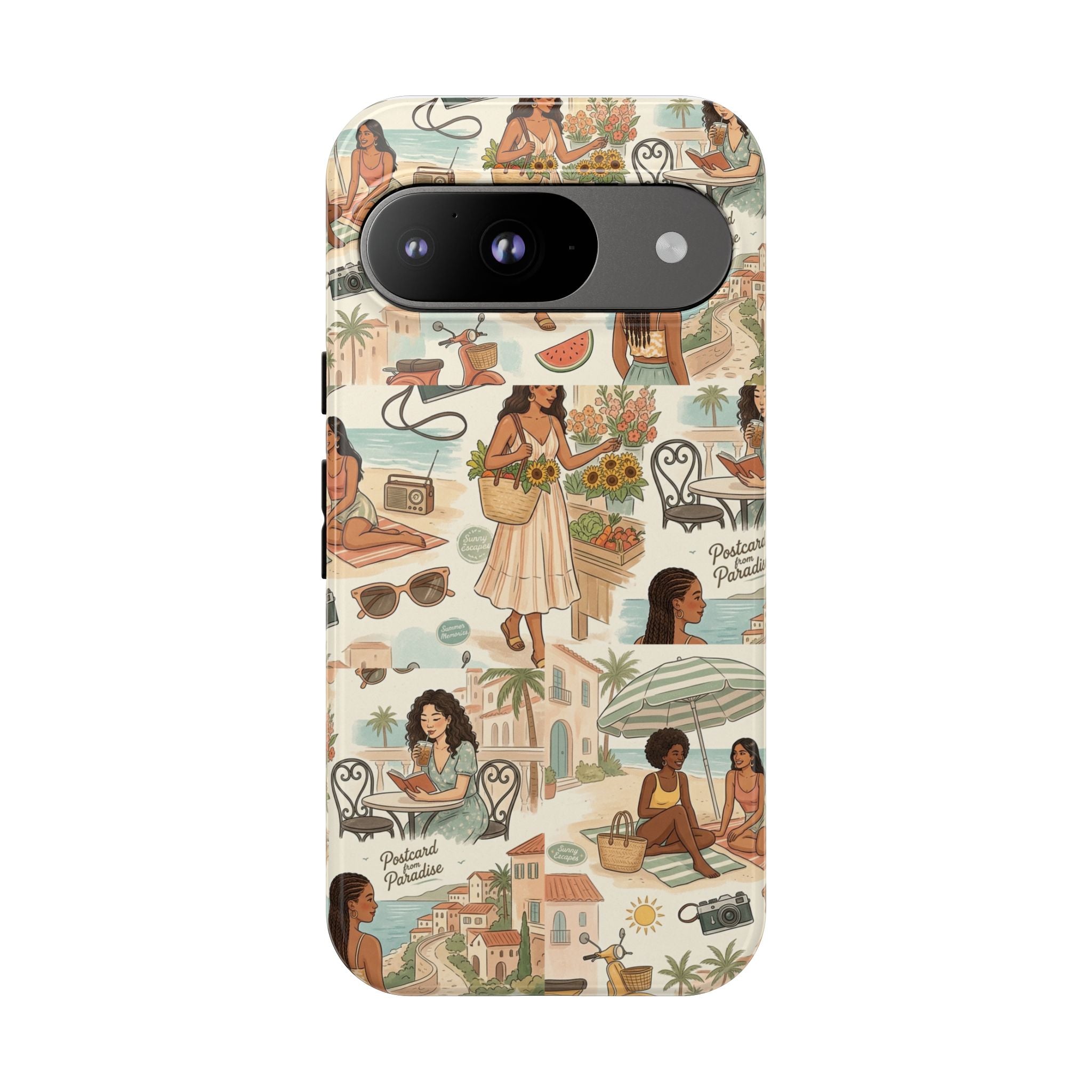 Tropical Vacation Phone Case — Vintage Beach Women Pattern
