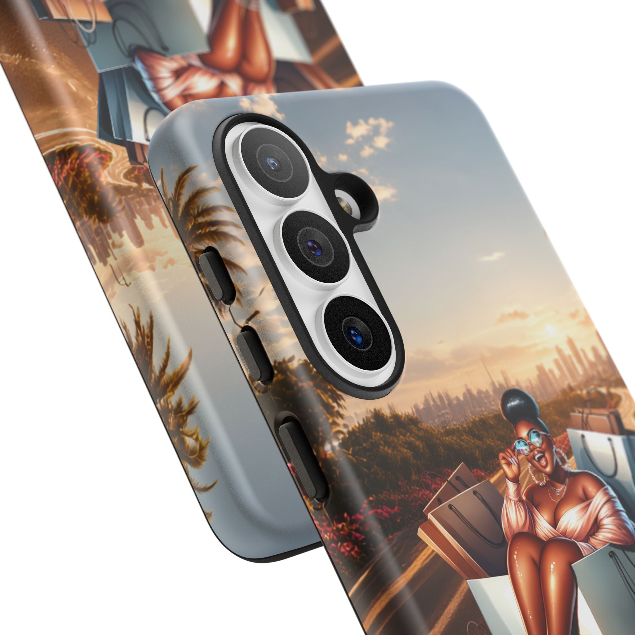 Phone Case — Chic Shopper Illustration on Cloud Background