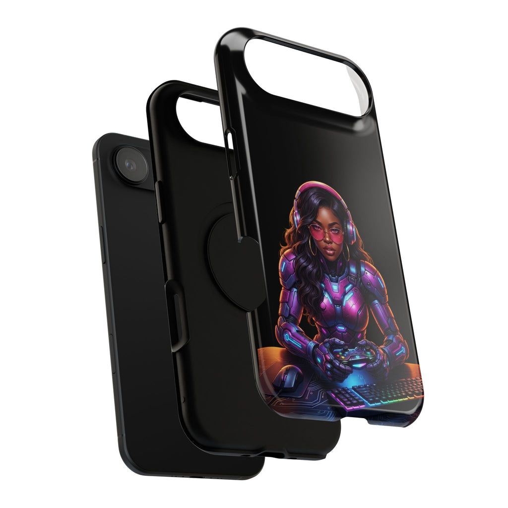 Gamer Girl Cyber Armor Phone Case — Impact‑Resistant Protective Cover