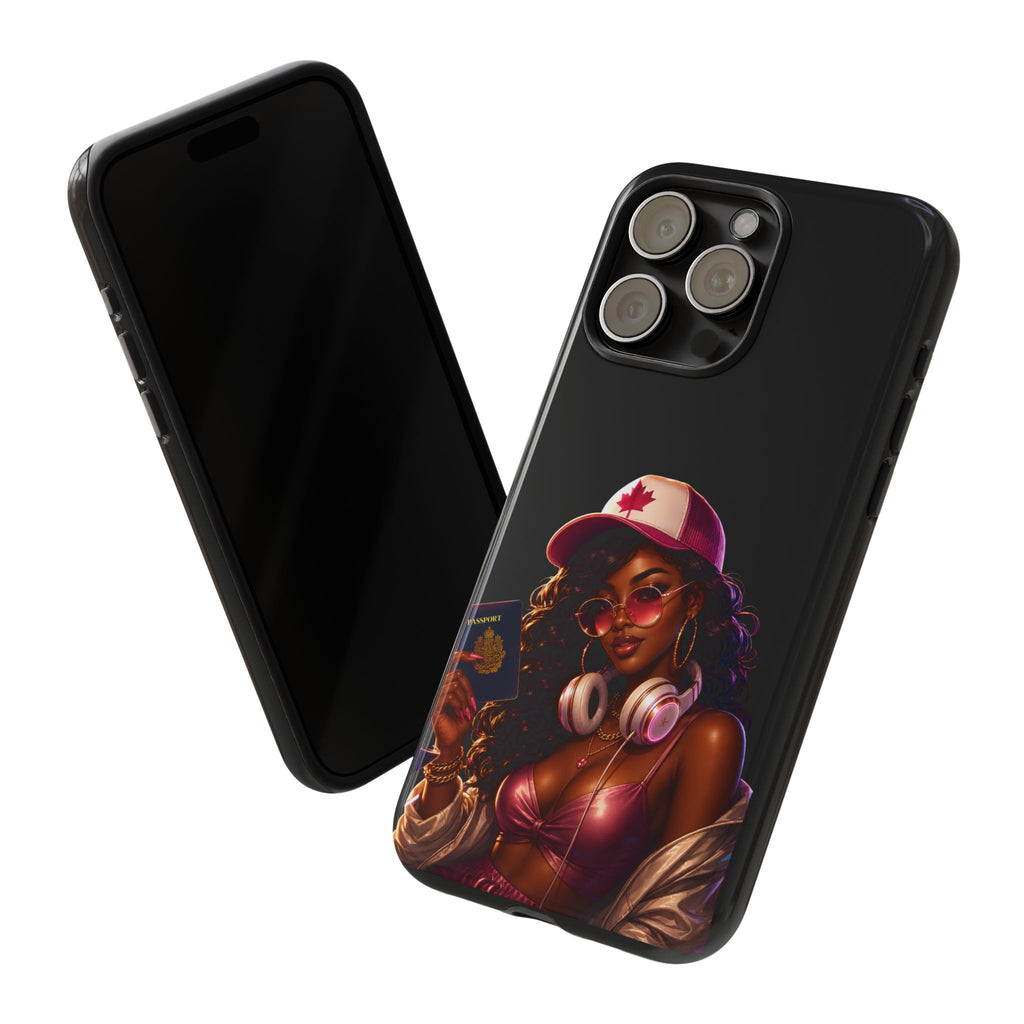 Phone Case — Stylish Urban Woman Design with Maple Cap
