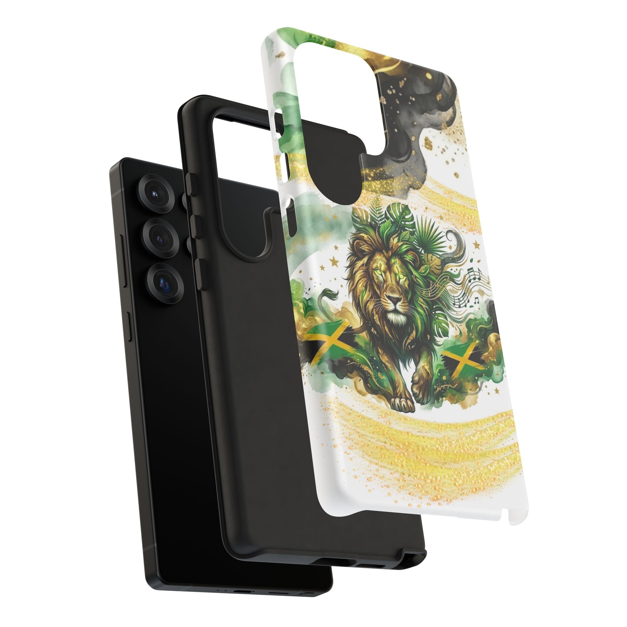 Reggae Lion Phone Case — Jamaican Flag Rasta Art Tough Phone Cover