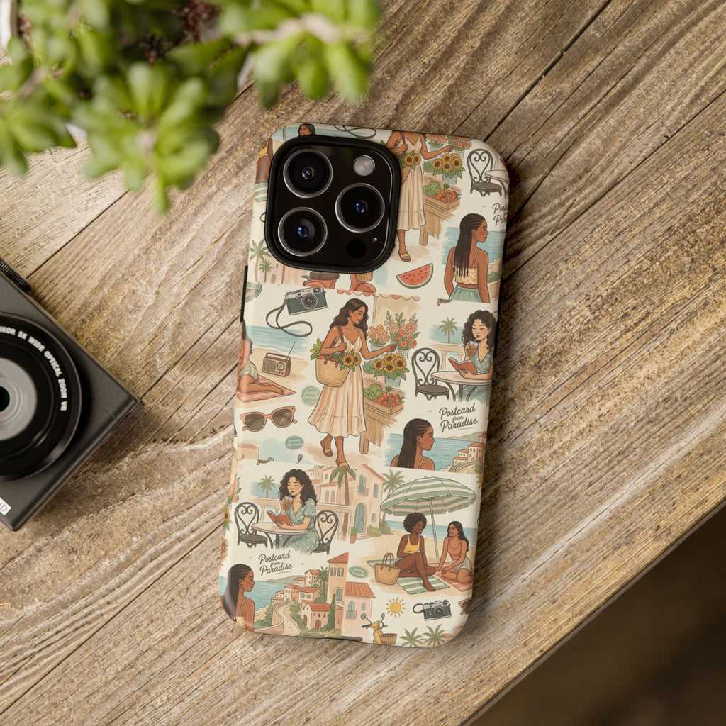 Tropical Vacation Phone Case — Vintage Beach Women Pattern