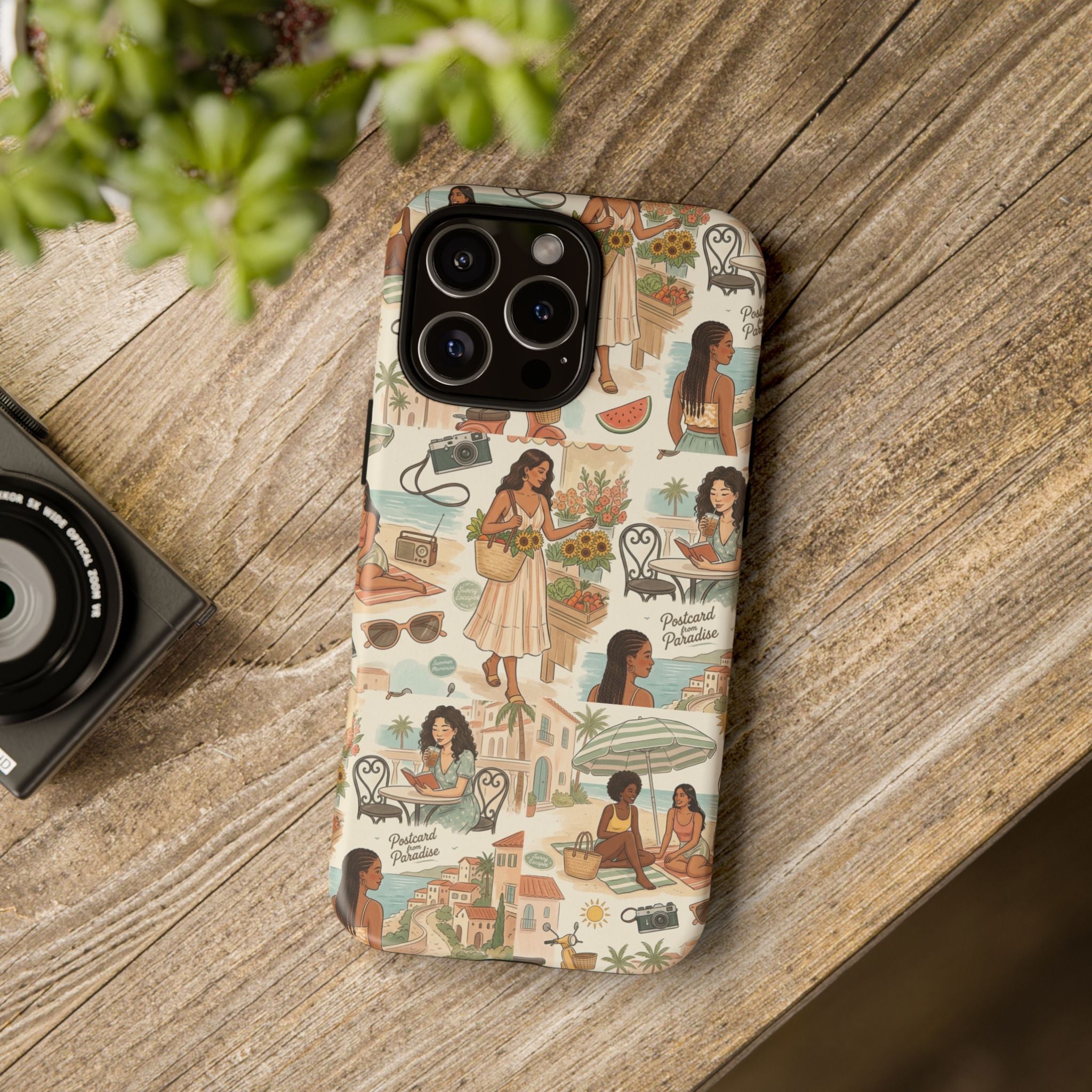 Tropical Vacation Phone Case — Vintage Beach Women Pattern