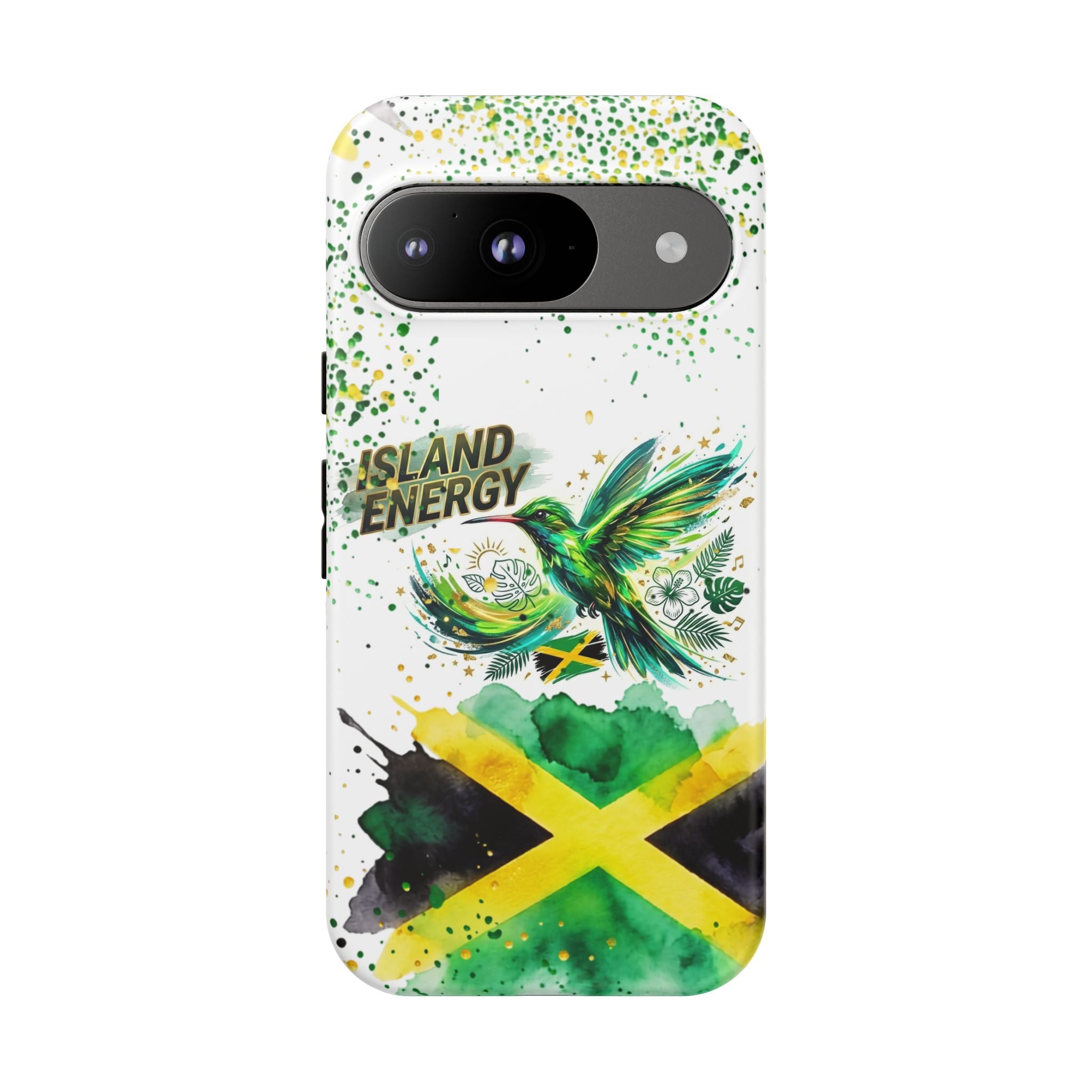 Island Energy Tough Phone Case — Colorful Hummingbird & Tropical Sunset Protective Cover