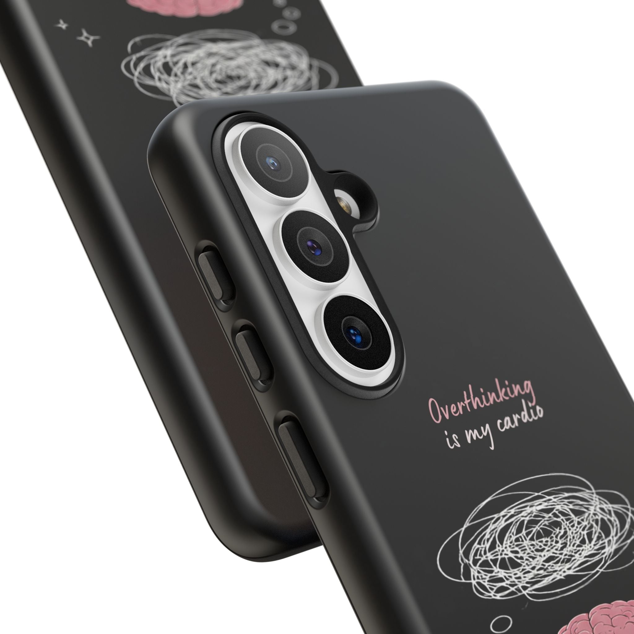 Phone Case — "Overthinking Is My Cardio" Cute Meditating Brain Protective Case