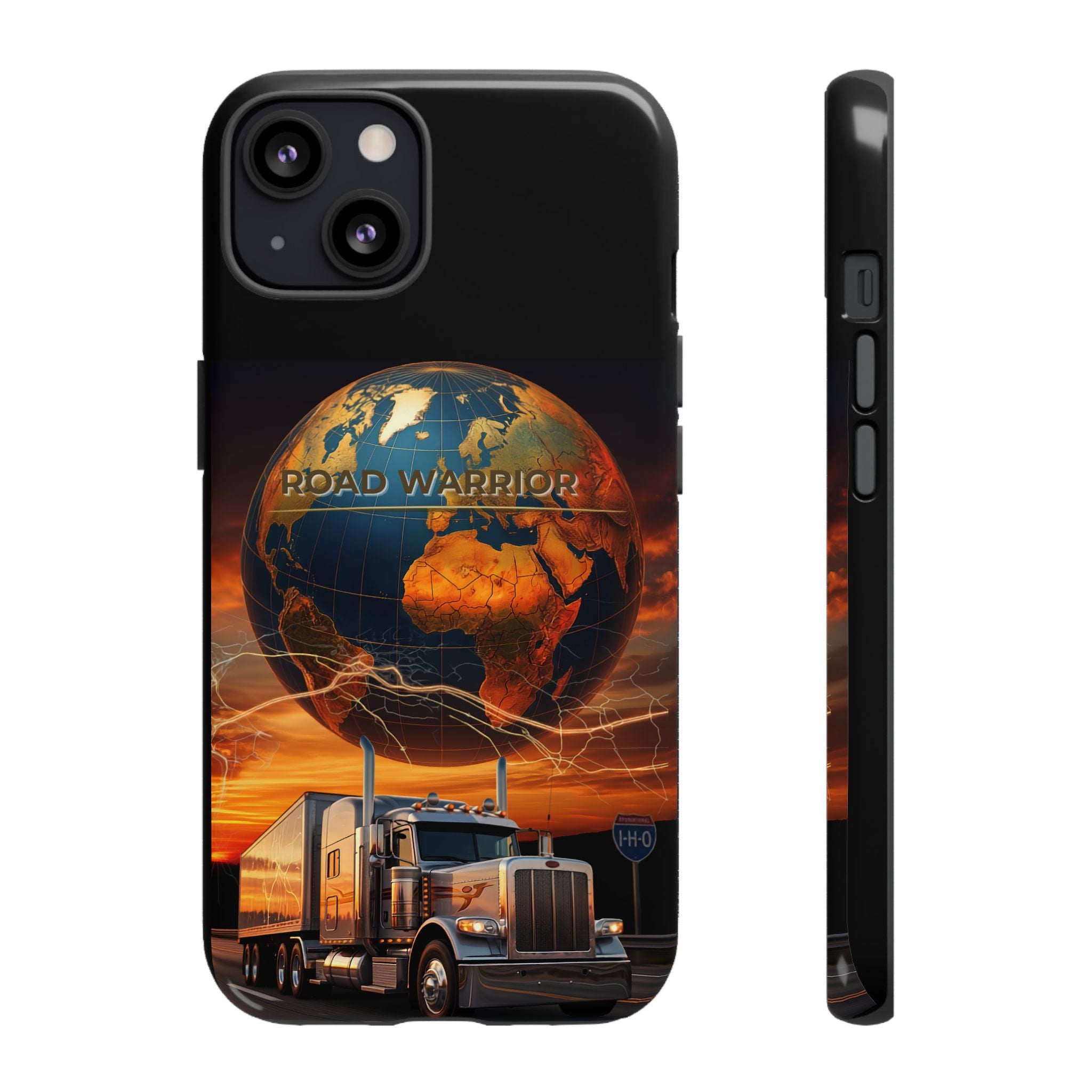 Truck Driver Phone Case — 'Global Road Warrior' Semi Truck Globe Tough Phone Cover