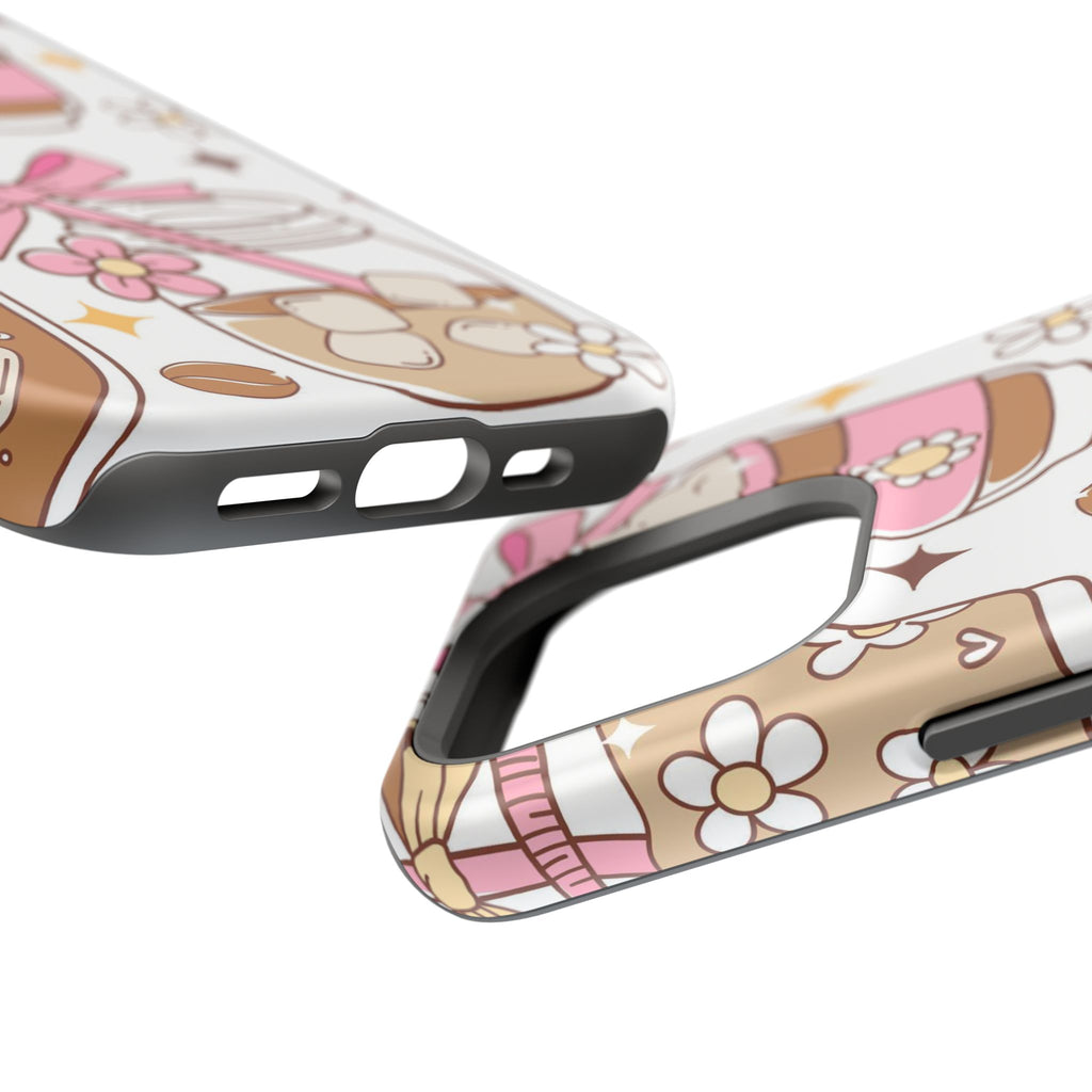 Cute Pink Coffee & Latte Pattern Impact Phone Case