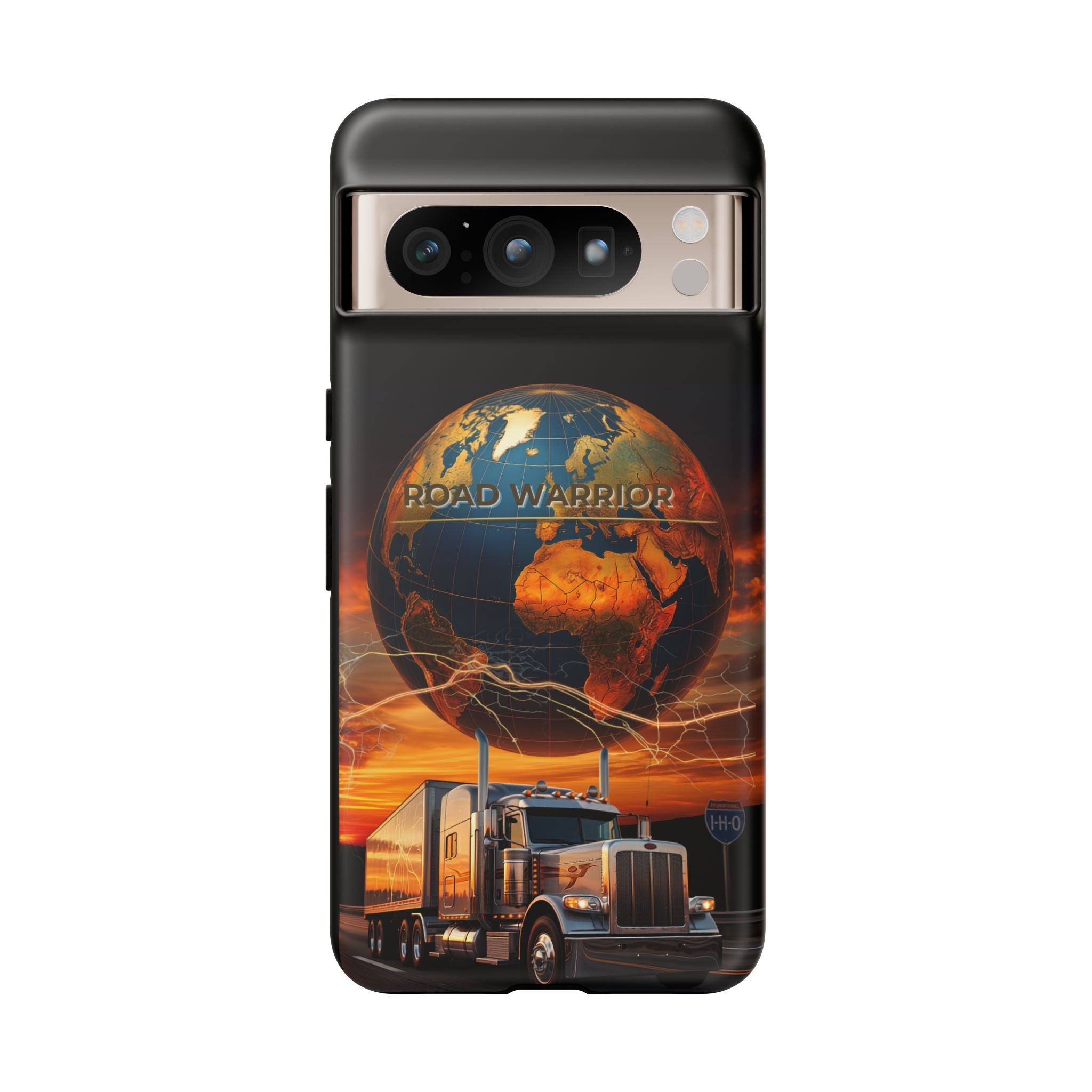 Truck Driver Phone Case — 'Global Road Warrior' Semi Truck Globe Tough Phone Cover