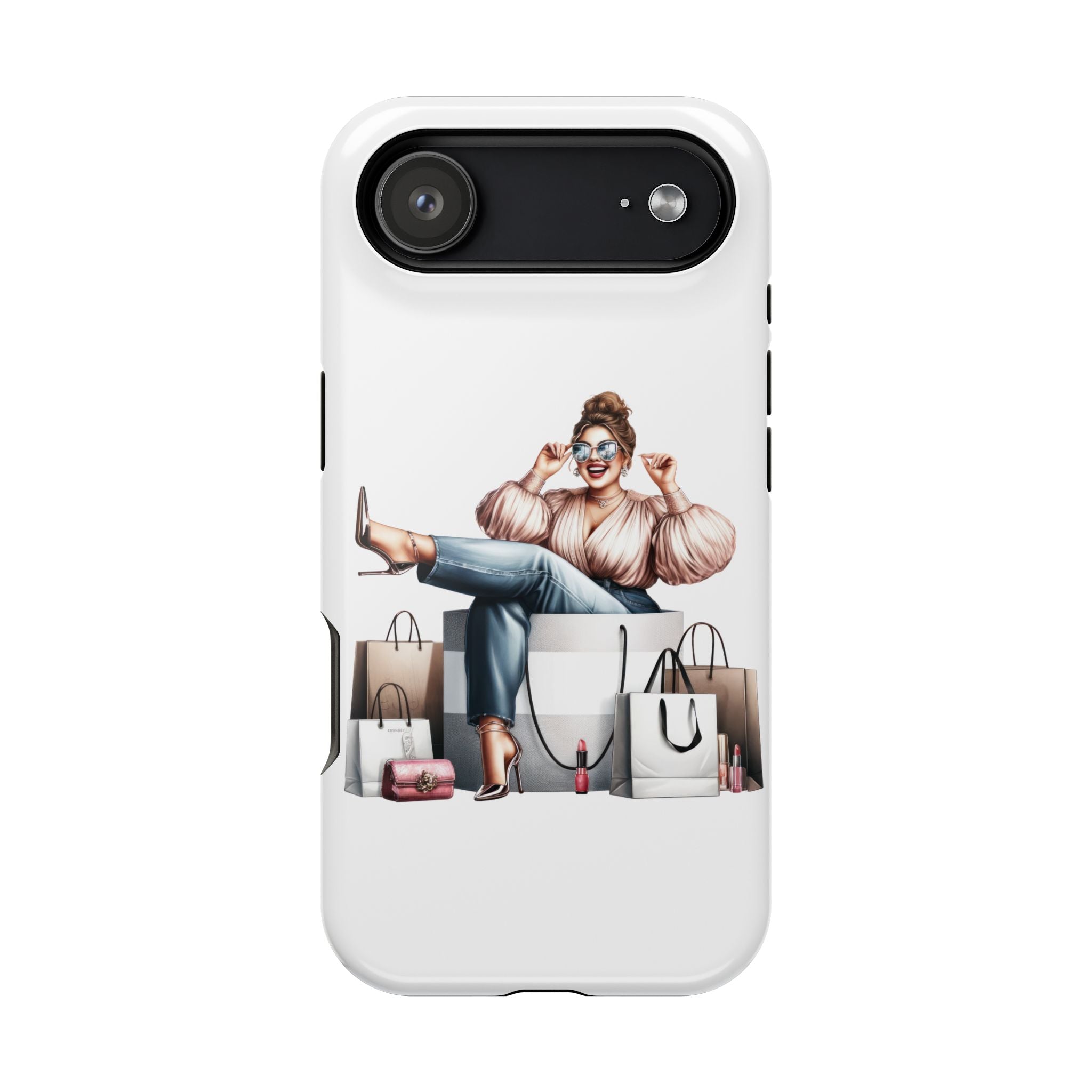 Magnetic Impact-Resistant Case — Luxury Shopper Goddess on Clouds Phone Cover
