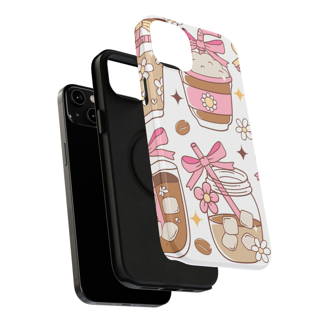 Cute Pink Coffee & Latte Pattern Impact Phone Case