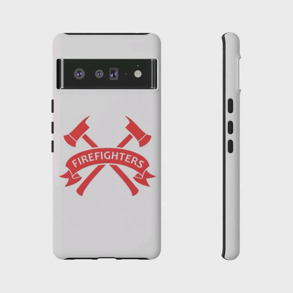 Firefighters Tough Phone Case — Red Crossed Axes Design